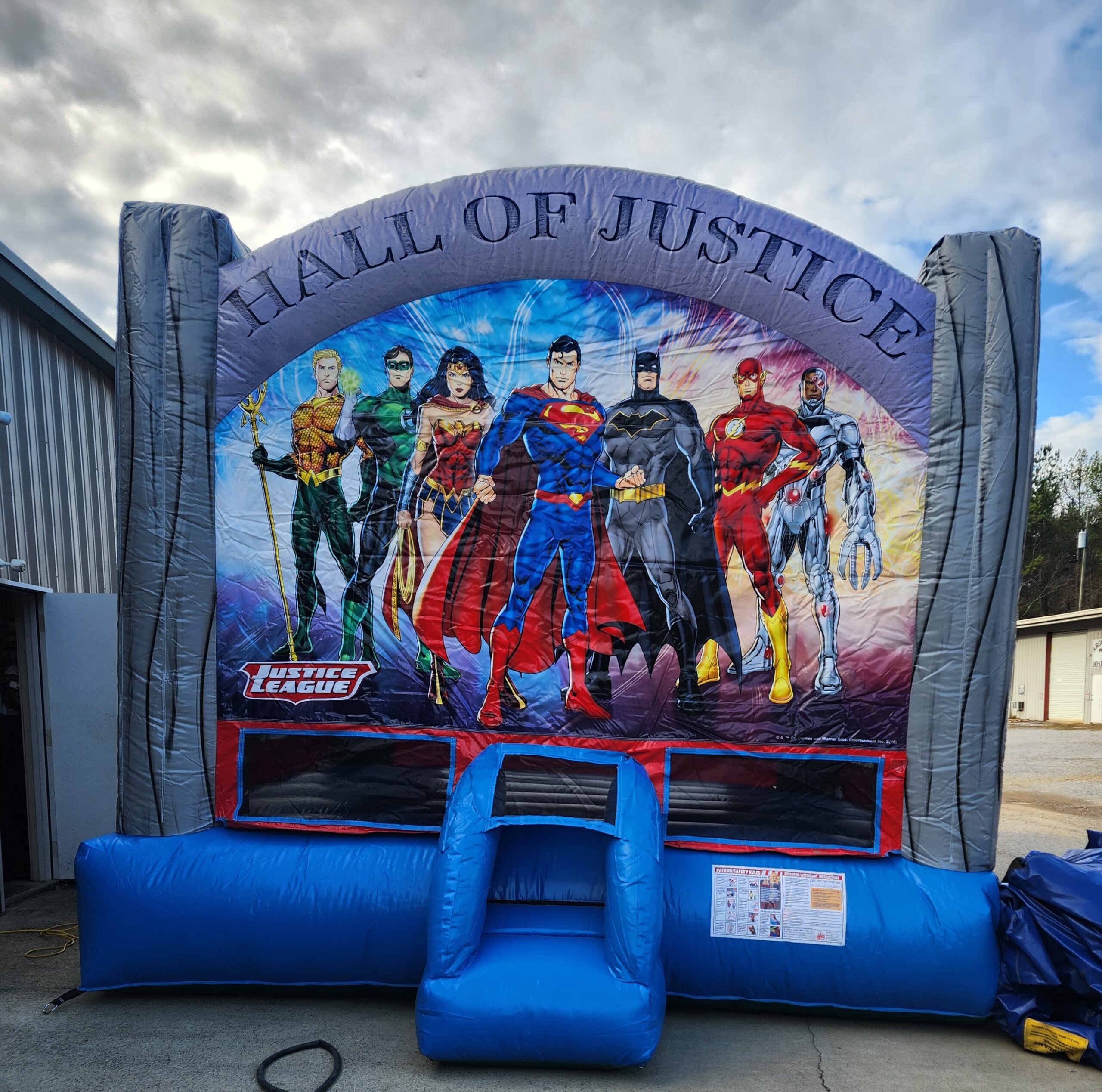 Hall of Justice Bounce House front